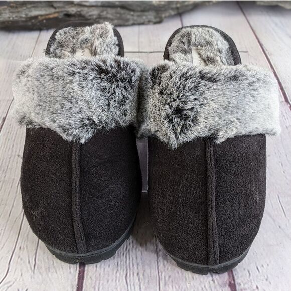 Van Heusen Jessica Premium Memory Foam Fur Scuff Slippers - Picture 2 of 10